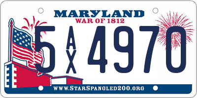 MD license plate 5AX4970