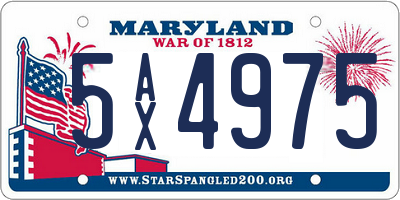 MD license plate 5AX4975