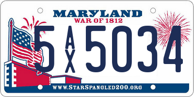 MD license plate 5AX5034