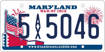 MD license plate 5AX5046