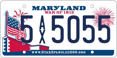 MD license plate 5AX5055