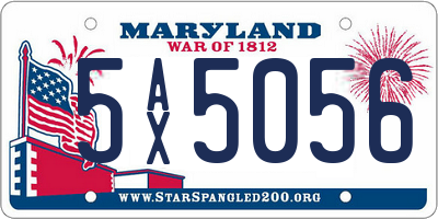MD license plate 5AX5056
