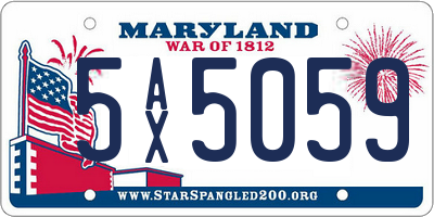 MD license plate 5AX5059