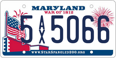 MD license plate 5AX5066