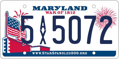 MD license plate 5AX5072