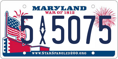 MD license plate 5AX5075