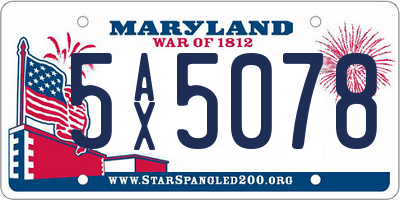 MD license plate 5AX5078