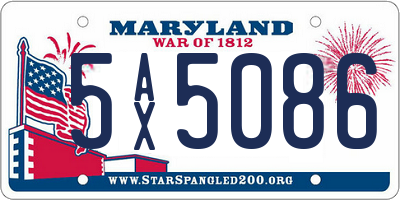 MD license plate 5AX5086