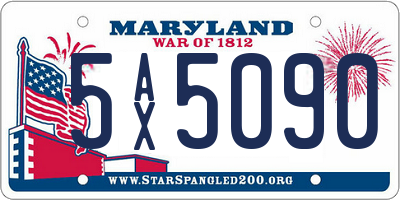 MD license plate 5AX5090