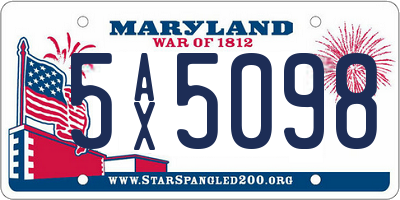 MD license plate 5AX5098