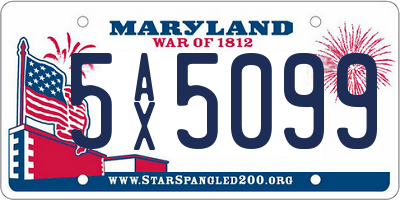 MD license plate 5AX5099