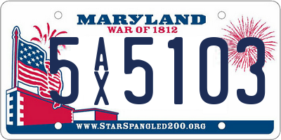 MD license plate 5AX5103