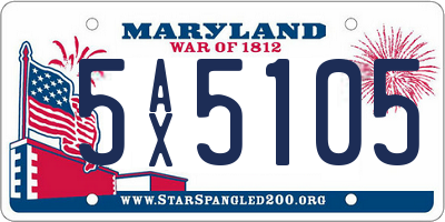MD license plate 5AX5105
