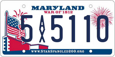 MD license plate 5AX5110