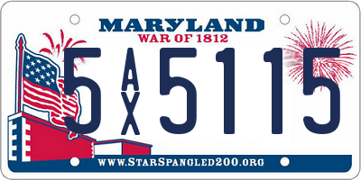MD license plate 5AX5115