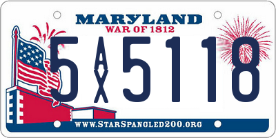 MD license plate 5AX5118