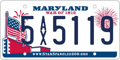 MD license plate 5AX5119
