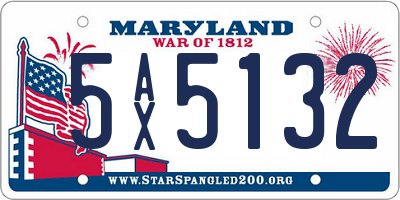 MD license plate 5AX5132