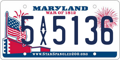 MD license plate 5AX5136