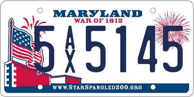 MD license plate 5AX5145