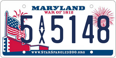 MD license plate 5AX5148