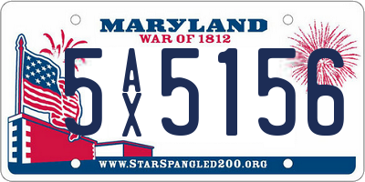 MD license plate 5AX5156