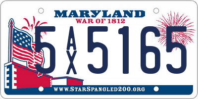MD license plate 5AX5165