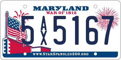 MD license plate 5AX5167