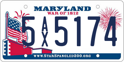 MD license plate 5AX5174