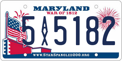 MD license plate 5AX5182