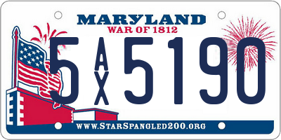 MD license plate 5AX5190