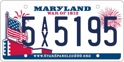MD license plate 5AX5195