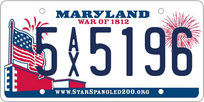 MD license plate 5AX5196