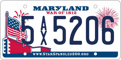 MD license plate 5AX5206