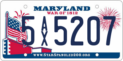 MD license plate 5AX5207