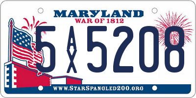 MD license plate 5AX5208