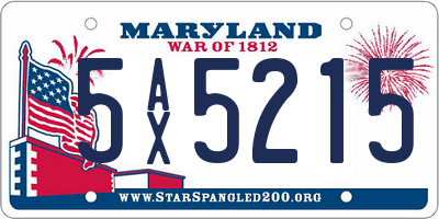 MD license plate 5AX5215