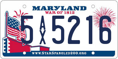 MD license plate 5AX5216