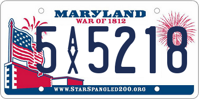 MD license plate 5AX5218