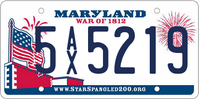 MD license plate 5AX5219