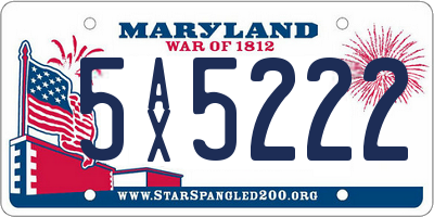 MD license plate 5AX5222