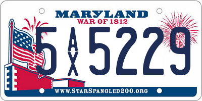 MD license plate 5AX5229