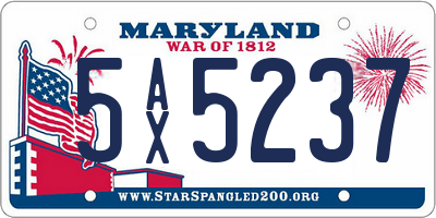 MD license plate 5AX5237