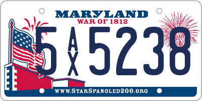 MD license plate 5AX5238