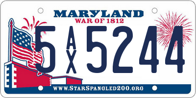 MD license plate 5AX5244
