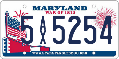 MD license plate 5AX5254