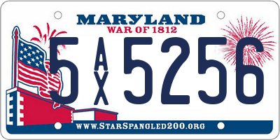 MD license plate 5AX5256