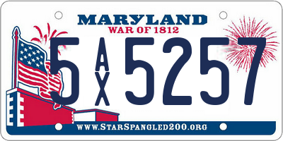 MD license plate 5AX5257