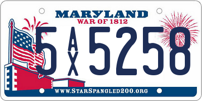 MD license plate 5AX5258