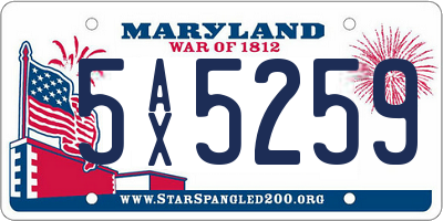 MD license plate 5AX5259